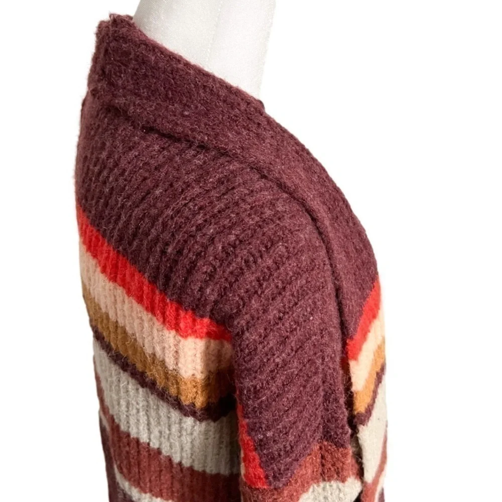 A New Day Oversized Multicolor Red Blended Content Stripe Sweater Women’s Size L